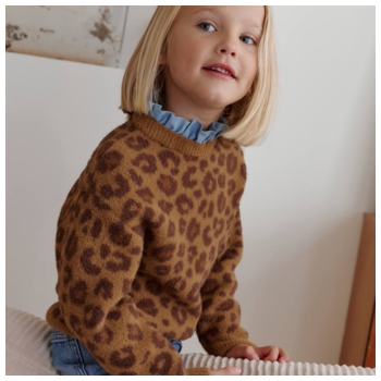  Mädchen Pullover LEOPARD Familien-Capsule - braun 